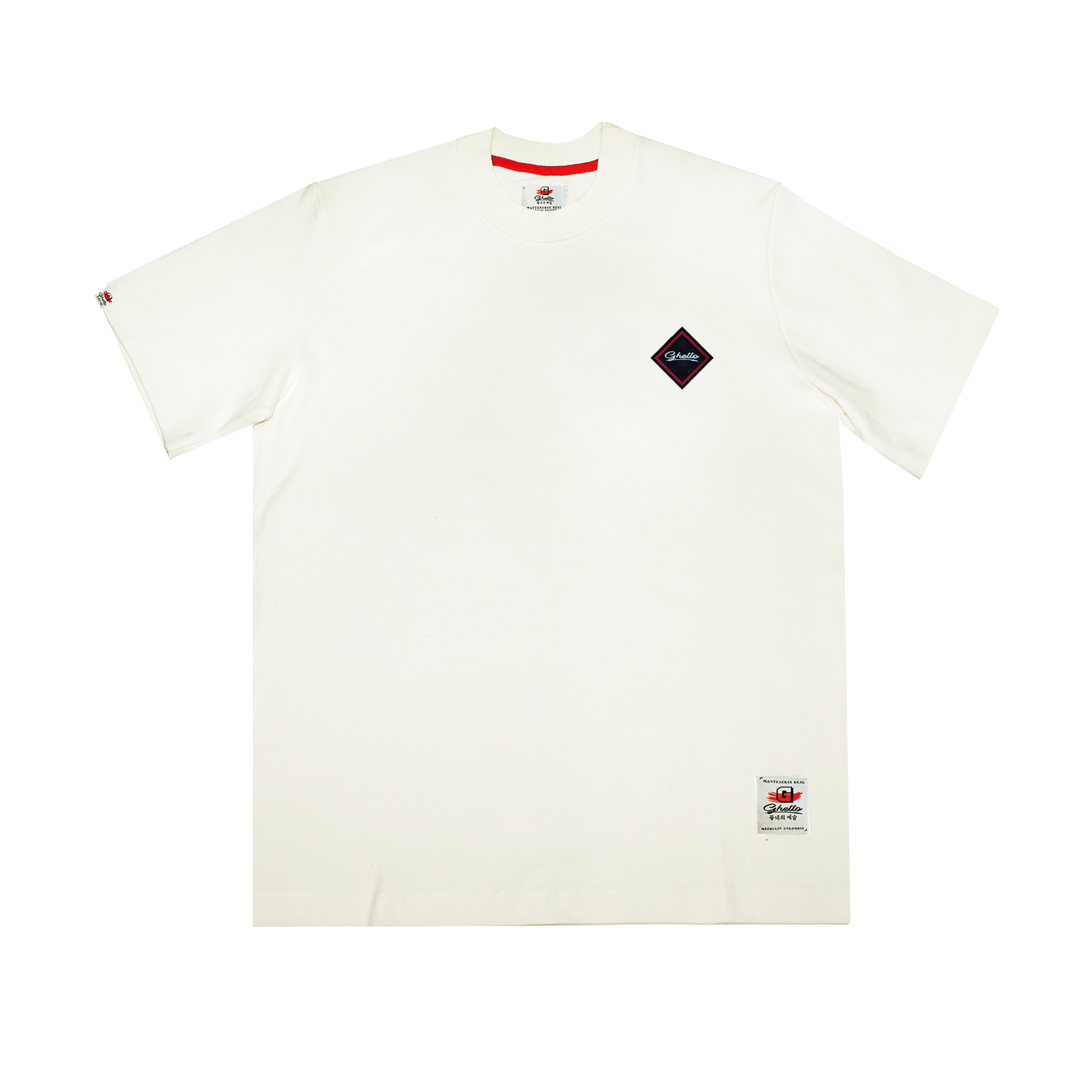 Camiseta Aplique Rombo Crema