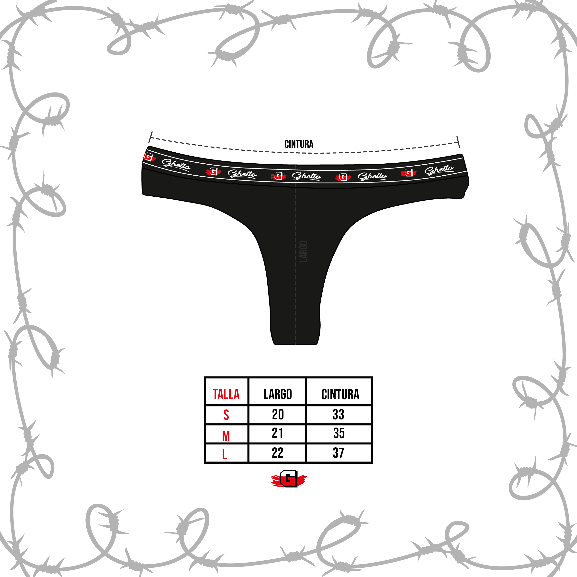 Panty Algodón G Negra