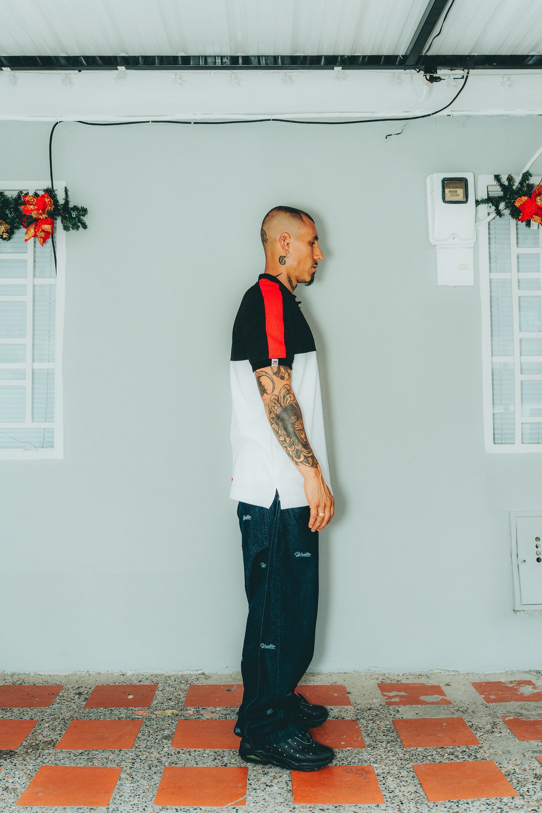 Camiseta Polo Bloques Negra