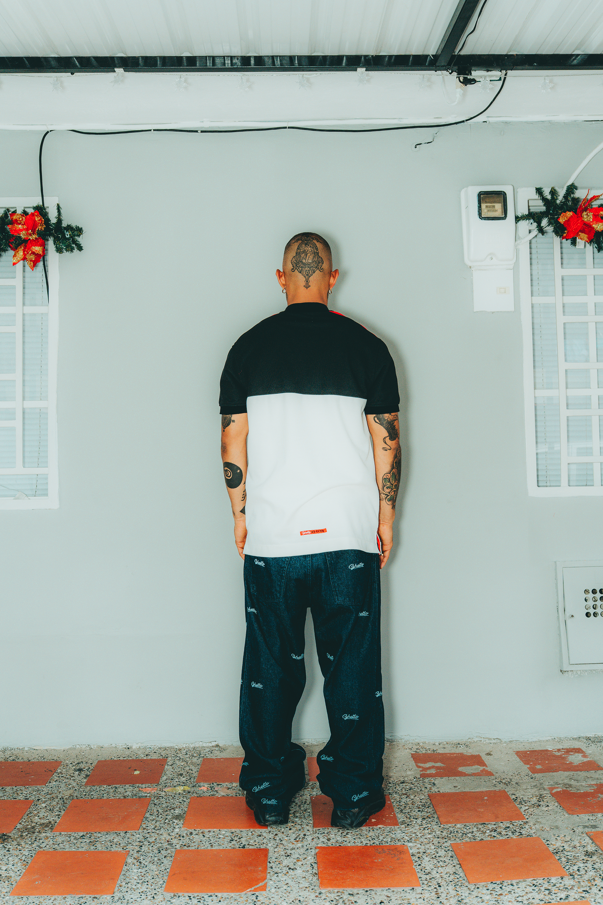 Camiseta Polo Bloques Negra