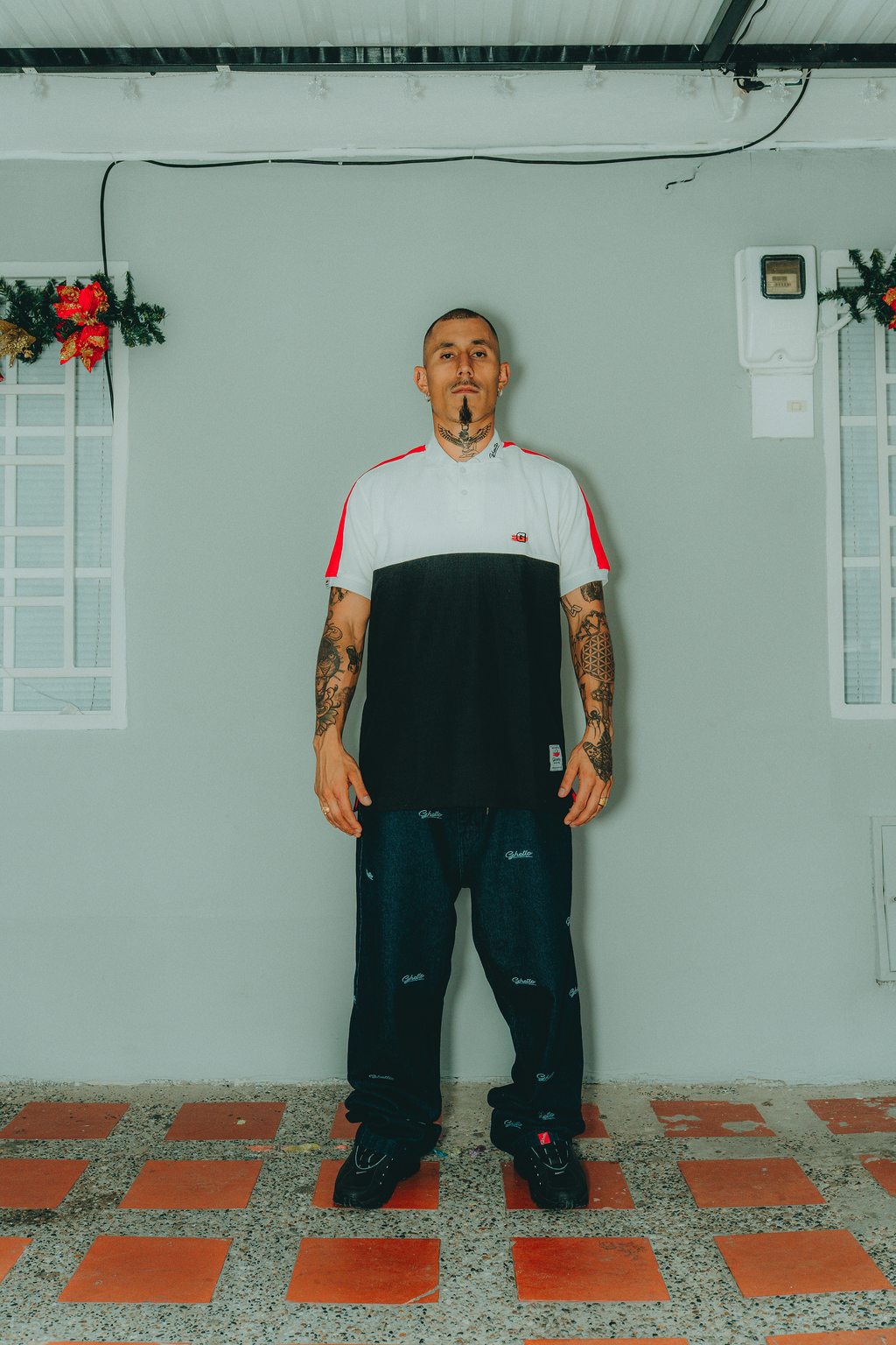 Camiseta Polo Bloques Crema