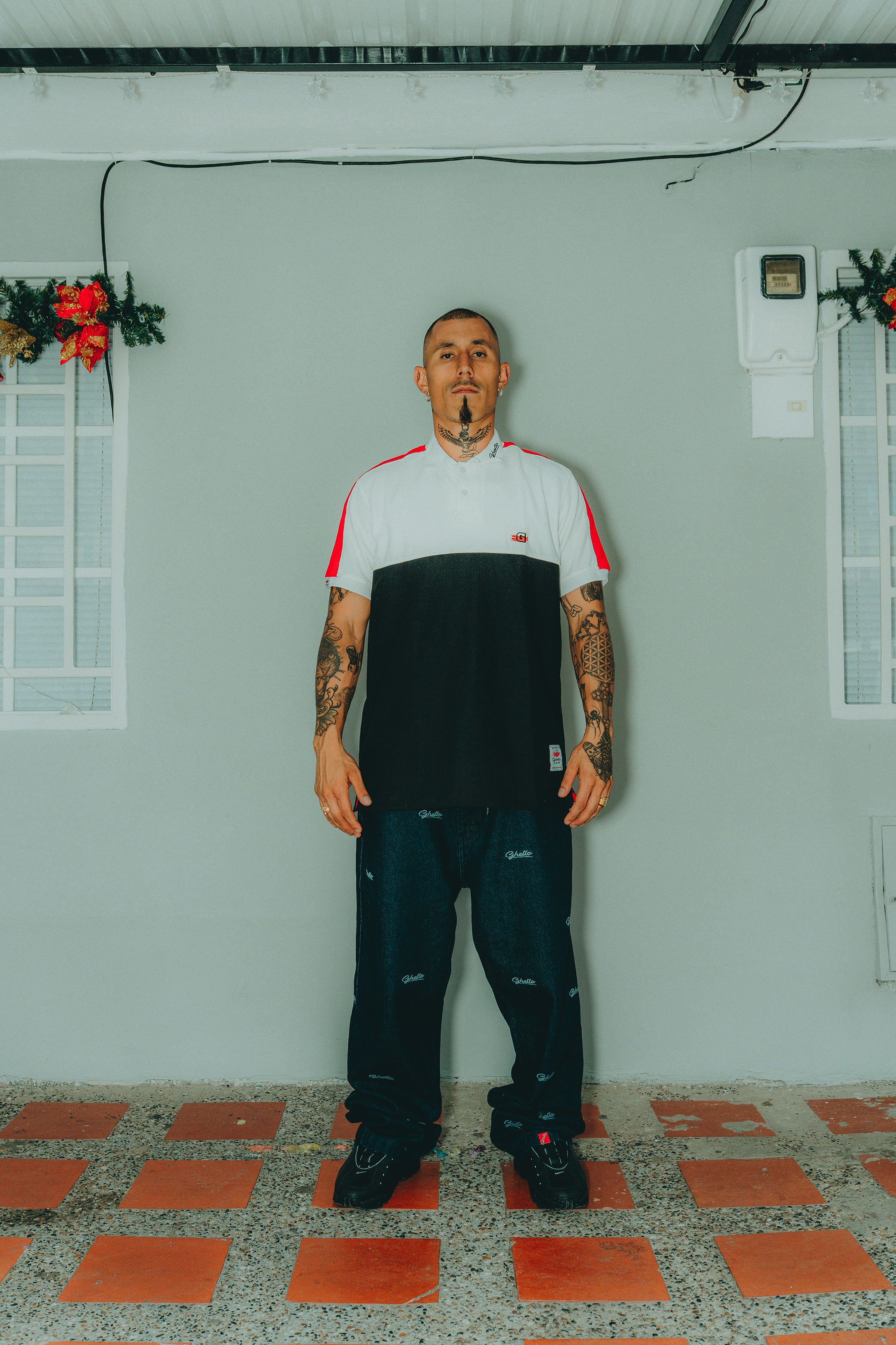 Camiseta Polo Bloques Crema