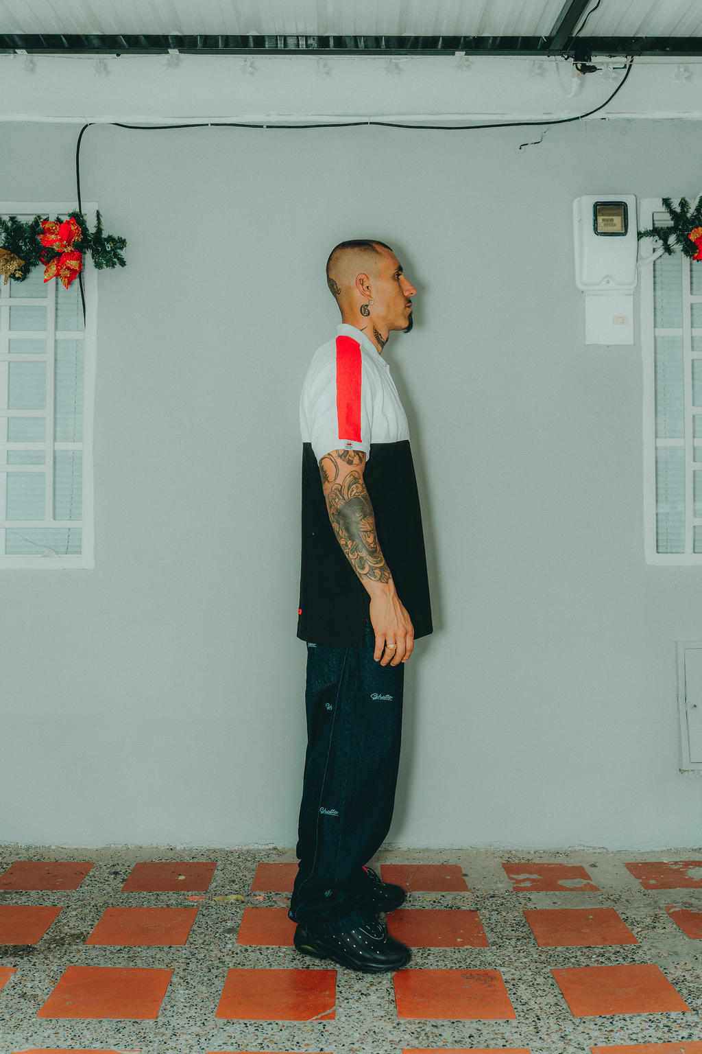 Camiseta Polo Bloques Crema