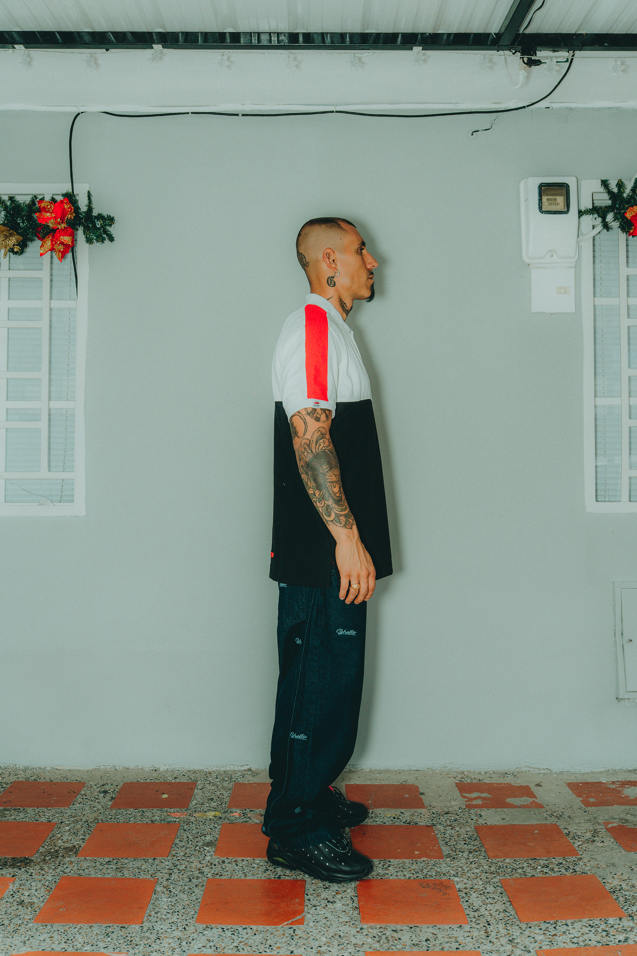 Camiseta Polo Bloques Crema