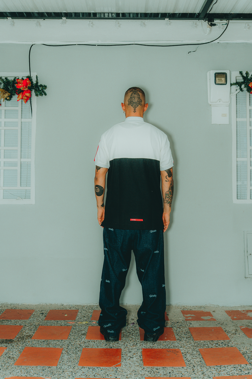 Camiseta Polo Bloques Crema