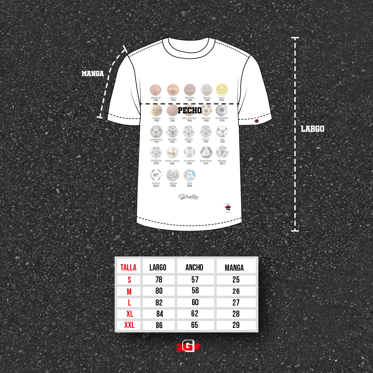 Camiseta Balones Mundial Crema