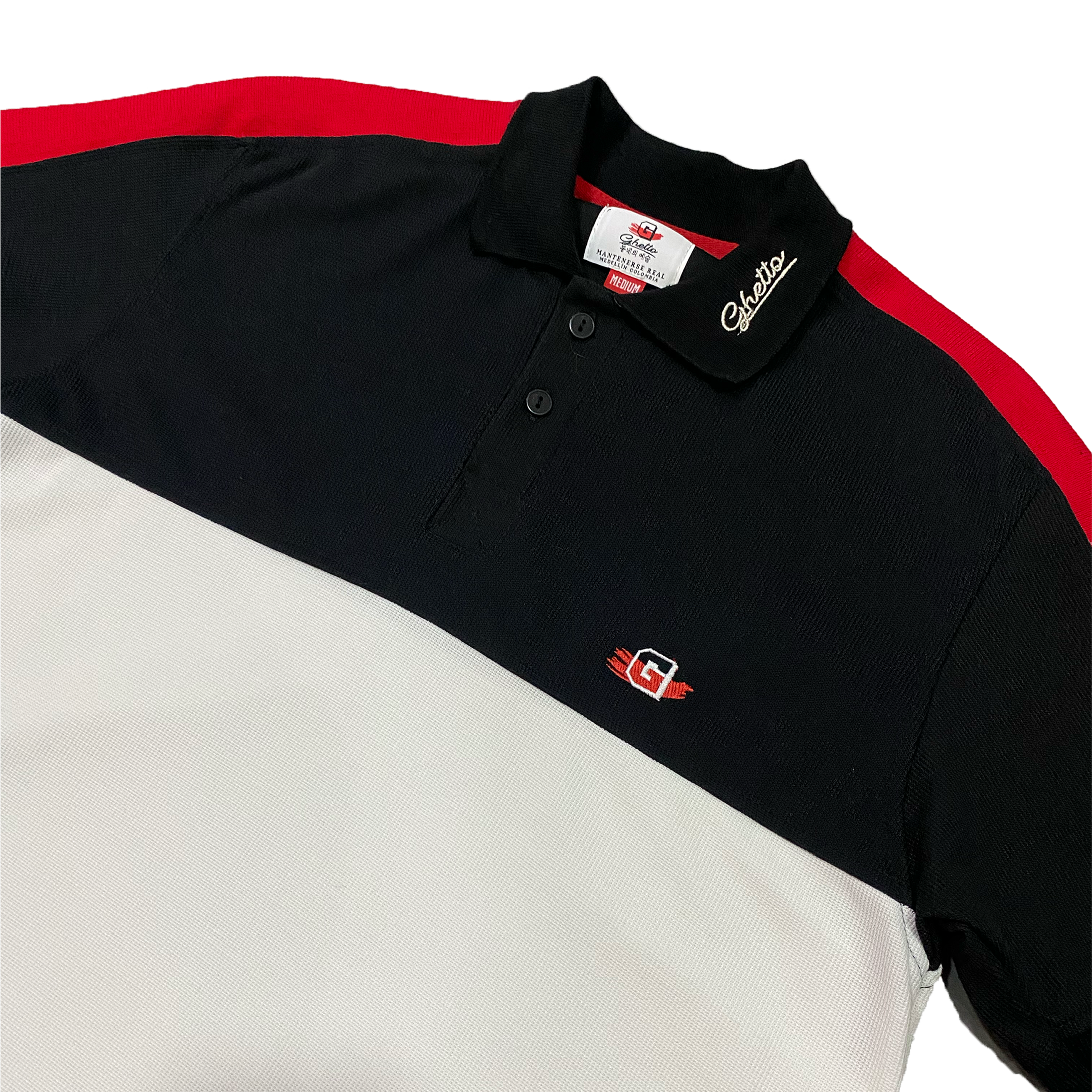 Camiseta Polo Bloques Negra